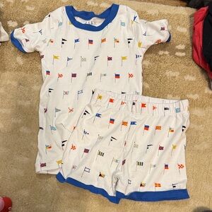 Kids LAKE pajama Nautical Flag shorts Set
